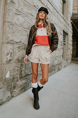 Kenzie Striped Sweater in Red