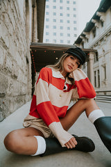 Kenzie Striped Sweater in Red