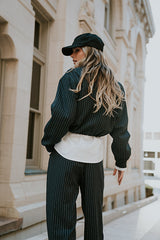 Valeria Striped Bomber Jacket