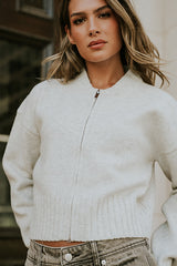 Kelly Knit Bomber Jacket in Grey