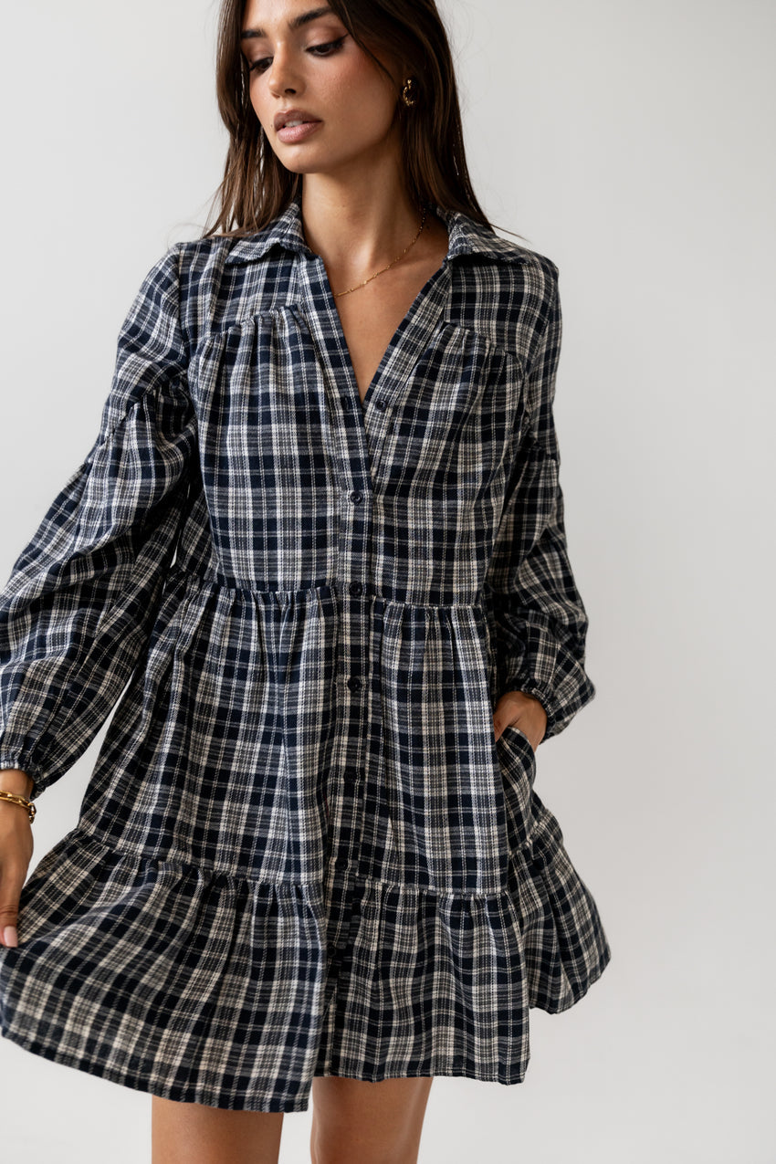 Autumn Plaid Mini Dress