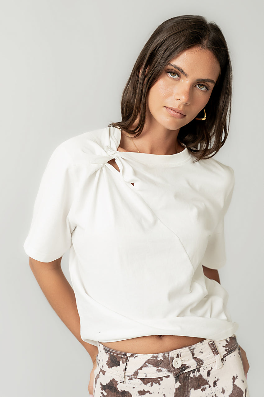 Posie Knot Tee in White