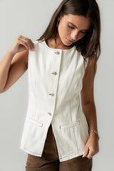 Hudson Denim Vest in White
