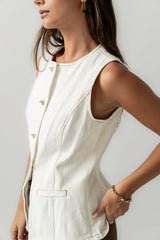 Hudson Denim Vest in White