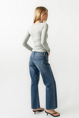 Anya Ribbed Top in Heather Grey