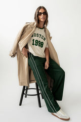 Boston Oversized Graphic Tee in Green