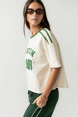 Boston Oversized Graphic Tee in Green