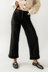Kayden Cuffed Wide Leg Jeans