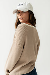 Mandy Contrast Sweater in Tan