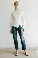 Jerzey Asymmetrical Sweater in Ivory