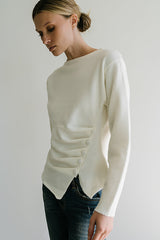 Jerzey Asymmetrical Sweater in Ivory