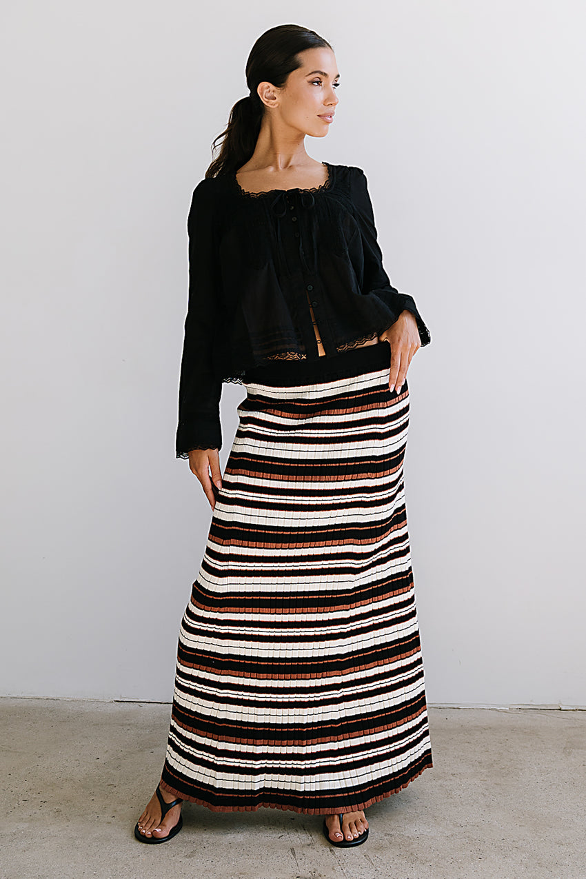 Anne Striped Maxi Skirt
