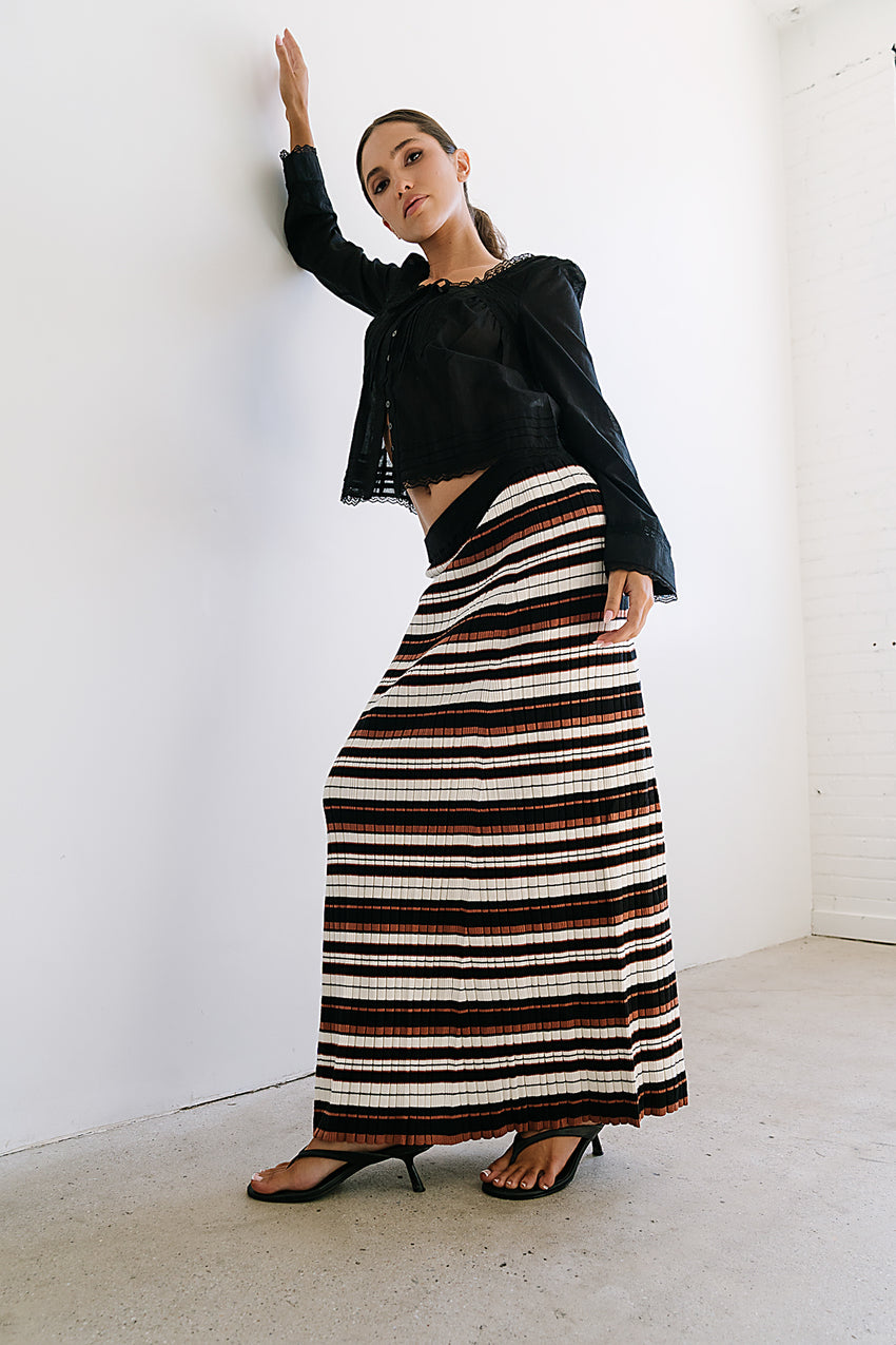 Anne Striped Maxi Skirt