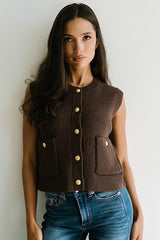 Brooks Knit Vest in Brown