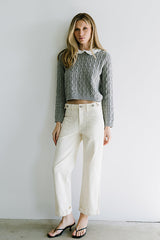 Hayley Collared Sweater in Grey