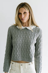Hayley Collared Sweater in Grey