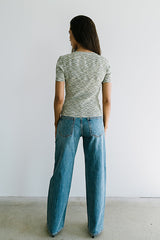 Mannie Heathered Sweater in Olive