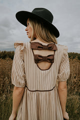 Berlin Corduroy Baby Doll Midi Dress in Taupe