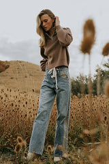 Mellanie Two Toned Baggy Jeans in Medium Wash