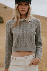 Hayley Collared Sweater in Grey