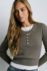 Bruce Double Layer Sweater in Taupe