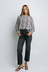 Camille Sheer Blouse in Snake