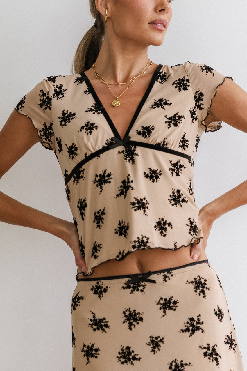 Tabitha Floral Mesh Top