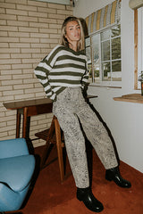 Beckam Striped Sweater in Olive