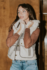 Liv Sherpa Vest in Taupe