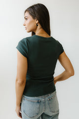 Vestia Button Up Tee in Teal