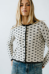 Courtney Scalloped Cardigan in Cream