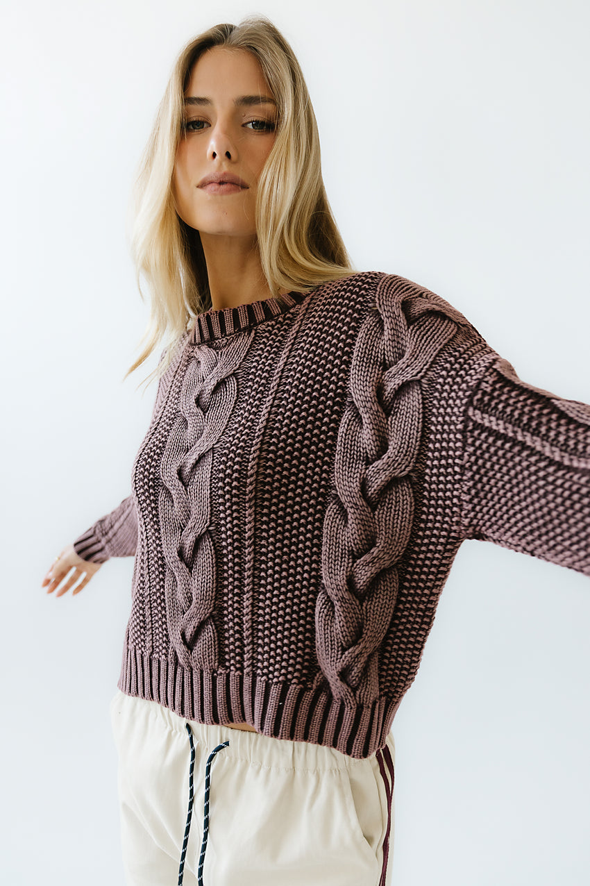 Josephine Knit Sweater in Red-Brown