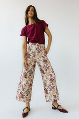 Selena Rolled Sleeve Shirt in Burgundy