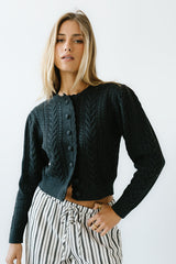France Knit Cardigan in Charcoal
