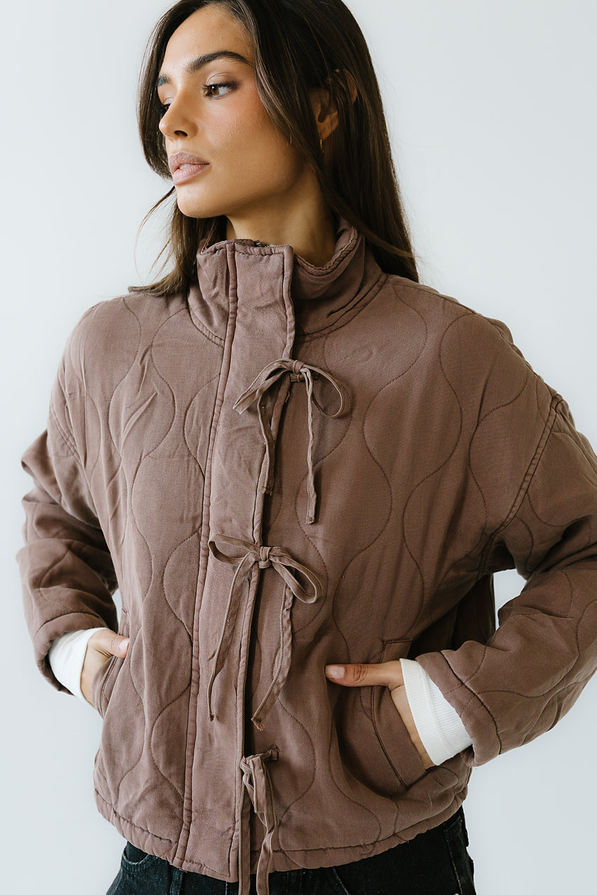 Quinn Quilted Jacket in Brown