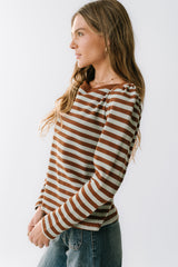 Kathy Waffle Knit Top in Brown