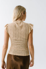 Lue Sheer Top in Taupe