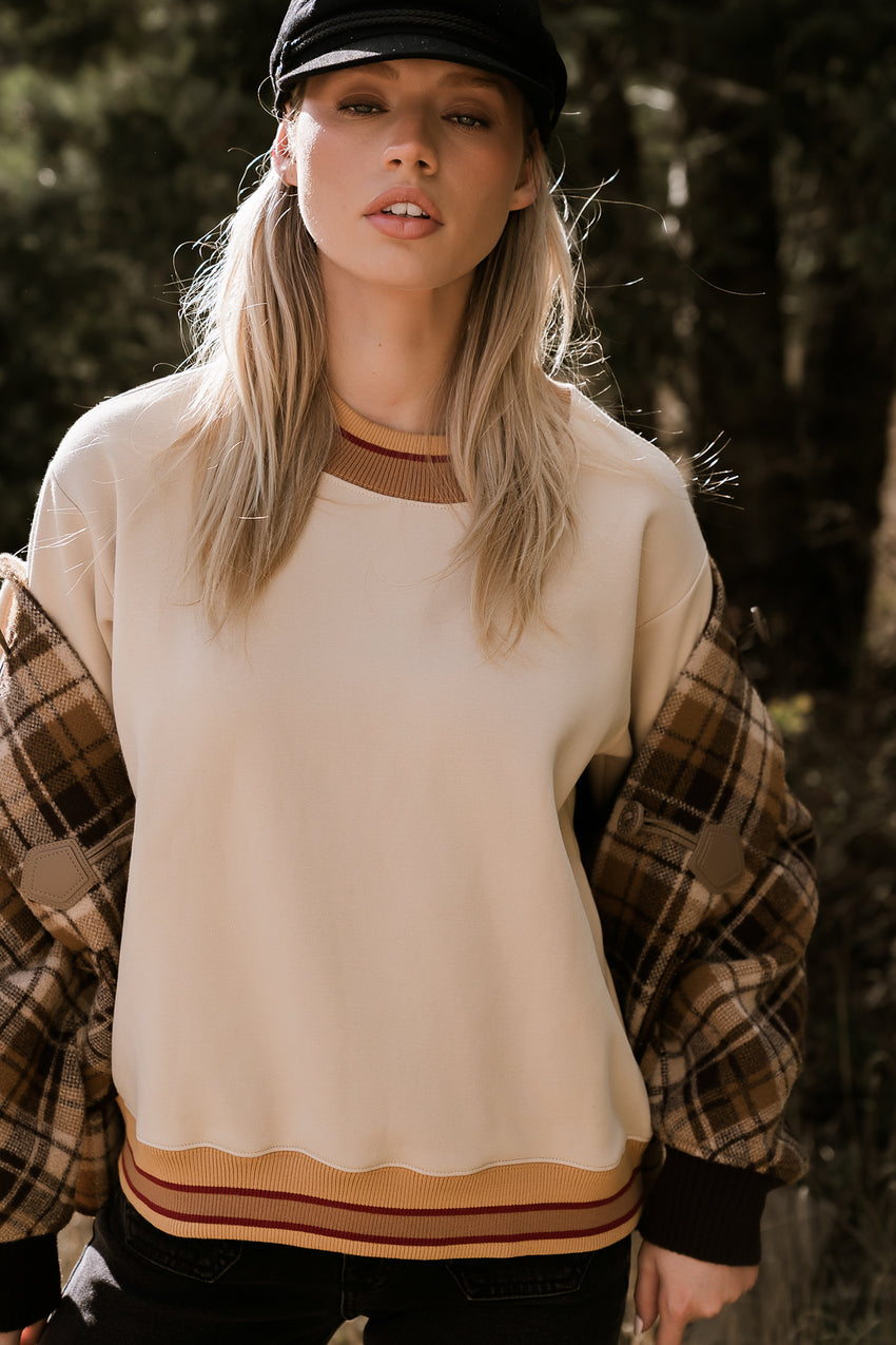 Marie Oversized Sweatshirt in Bone