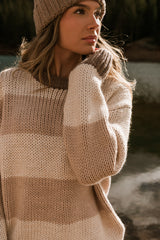 Jolene Striped Sweater in Brown