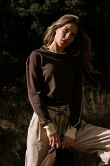 Rustin Contrast Sweater in Brown