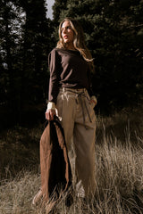 Rustin Contrast Sweater in Brown