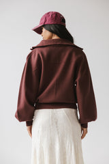 Markus Knit Bomber Jacket in Marsala