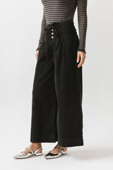 Barkley Corduroy Wide Leg Pants in Charcoal