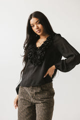 Calispell Sheer Collared Blouse in Black