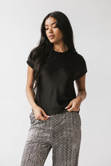 Marvin Satin Blouse in Black