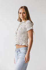 Kreyton Polka Dot Blouse in Cream