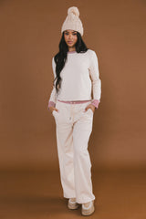 April Striped Pants in Beige