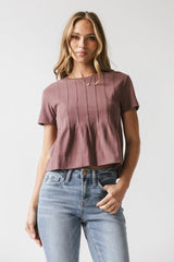 Cattelain Pleated Top in Plum