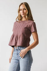 Cattelain Pleated Top in Plum