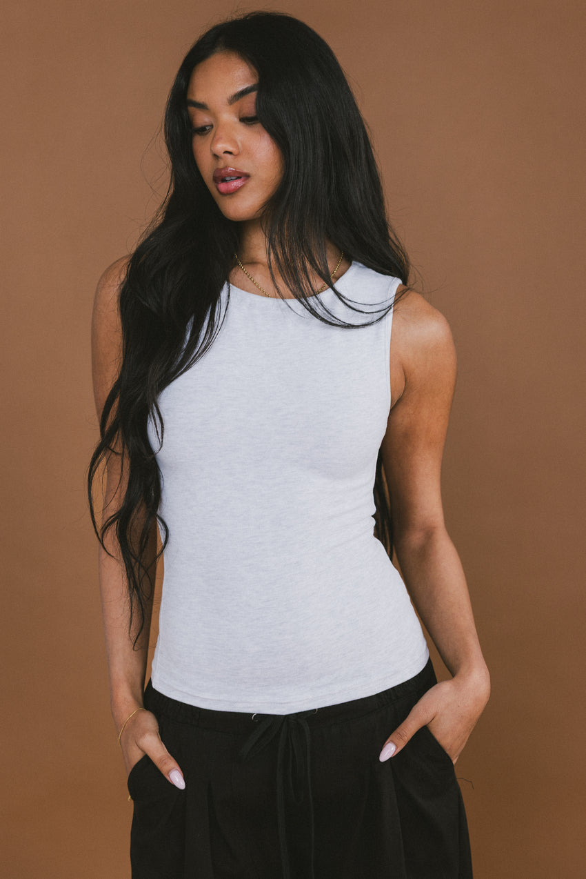 Alder Fitted Tank in Grey